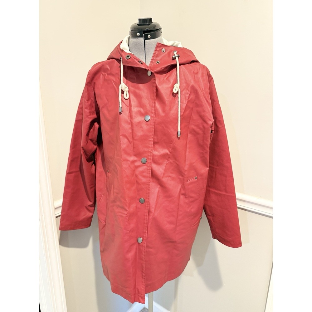 Pendleton Woolen Mills Water Proof Coat Jacket Glacier StripeLined Women S/P Red